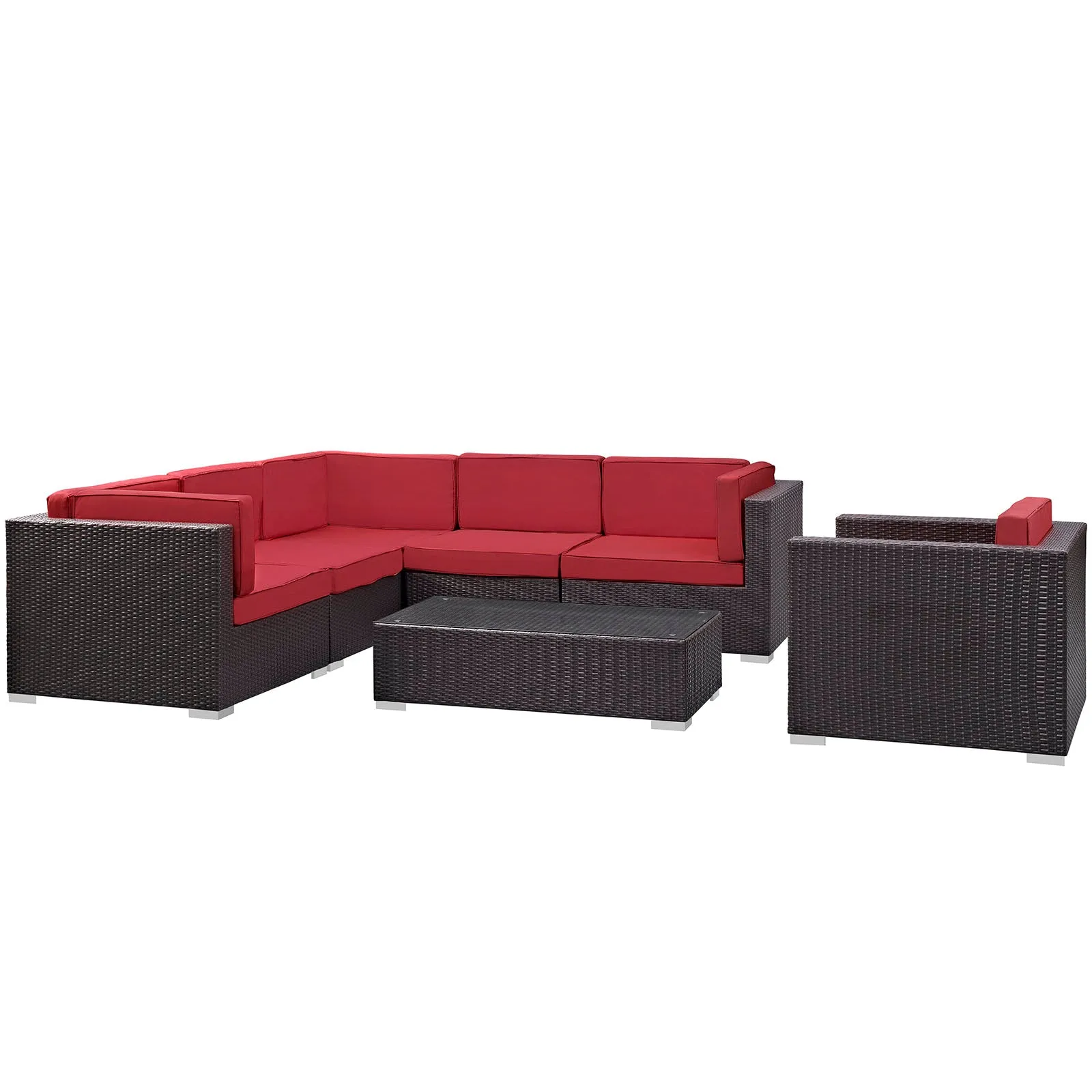 Corona 7 Piece Outdoor Patio Sectional Set by Modway