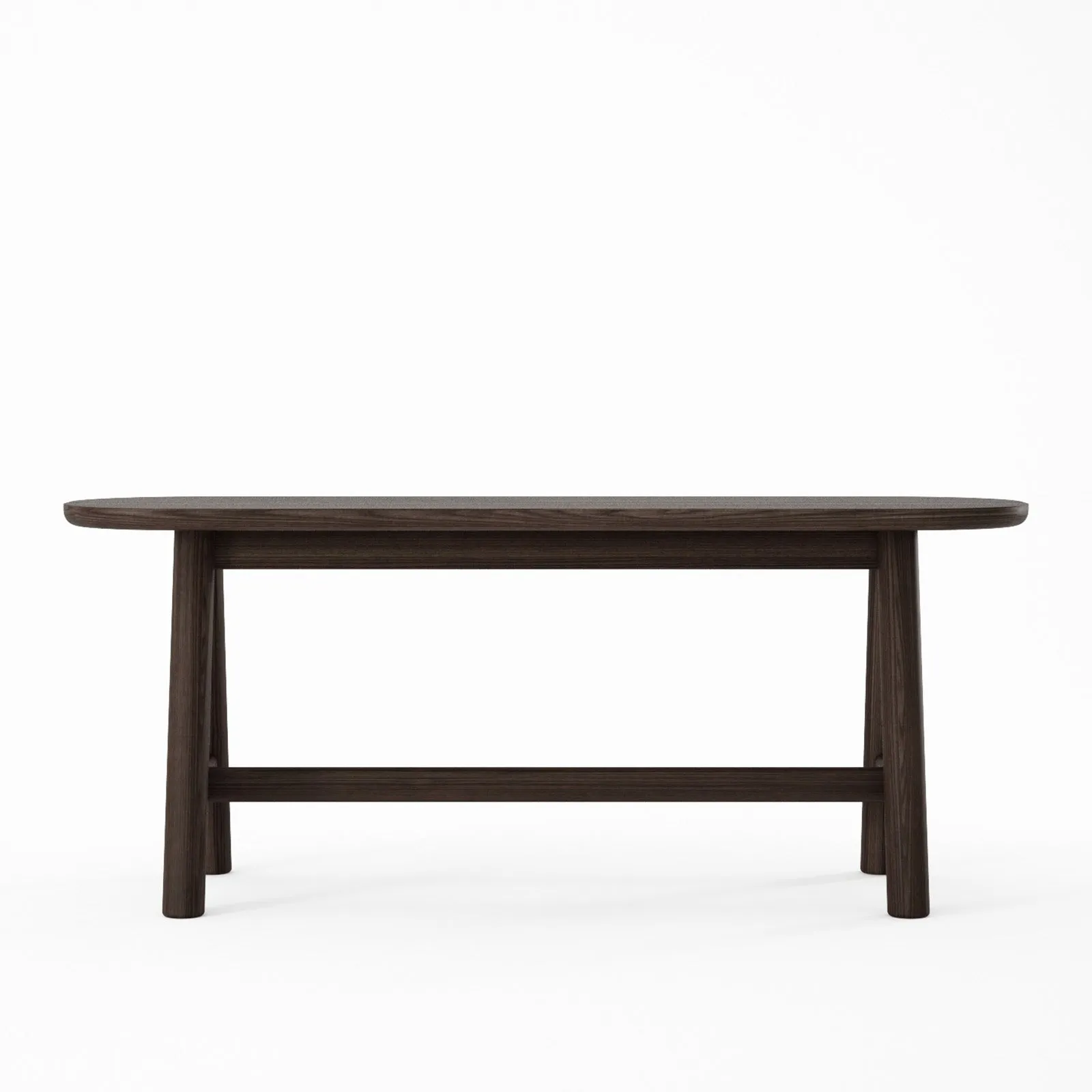 Curbus Oval Bench - White Ash Dark Stained