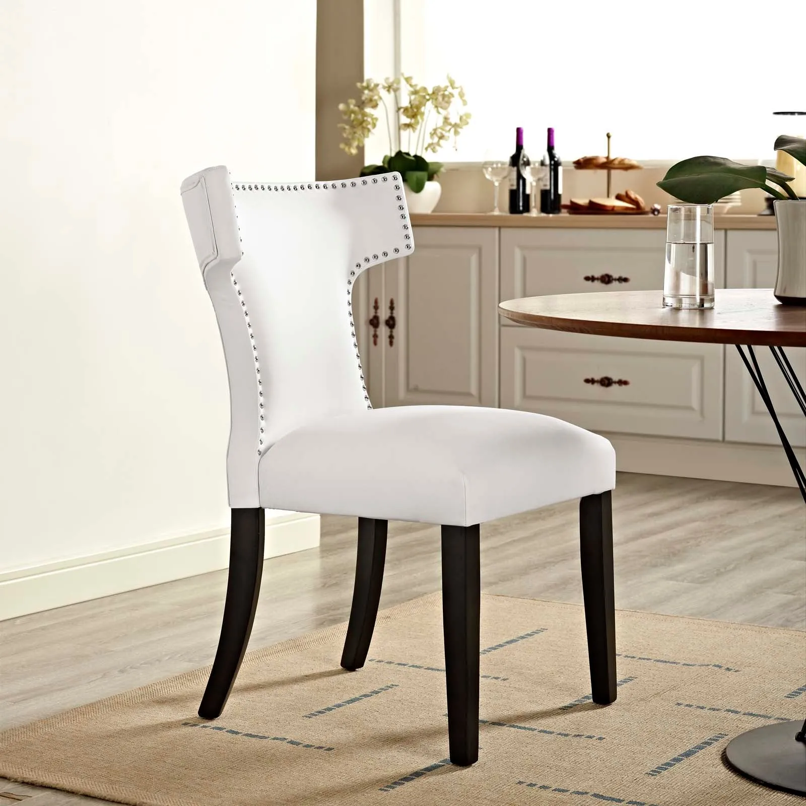 Curve Vegan Leather Dining Chair by Modway