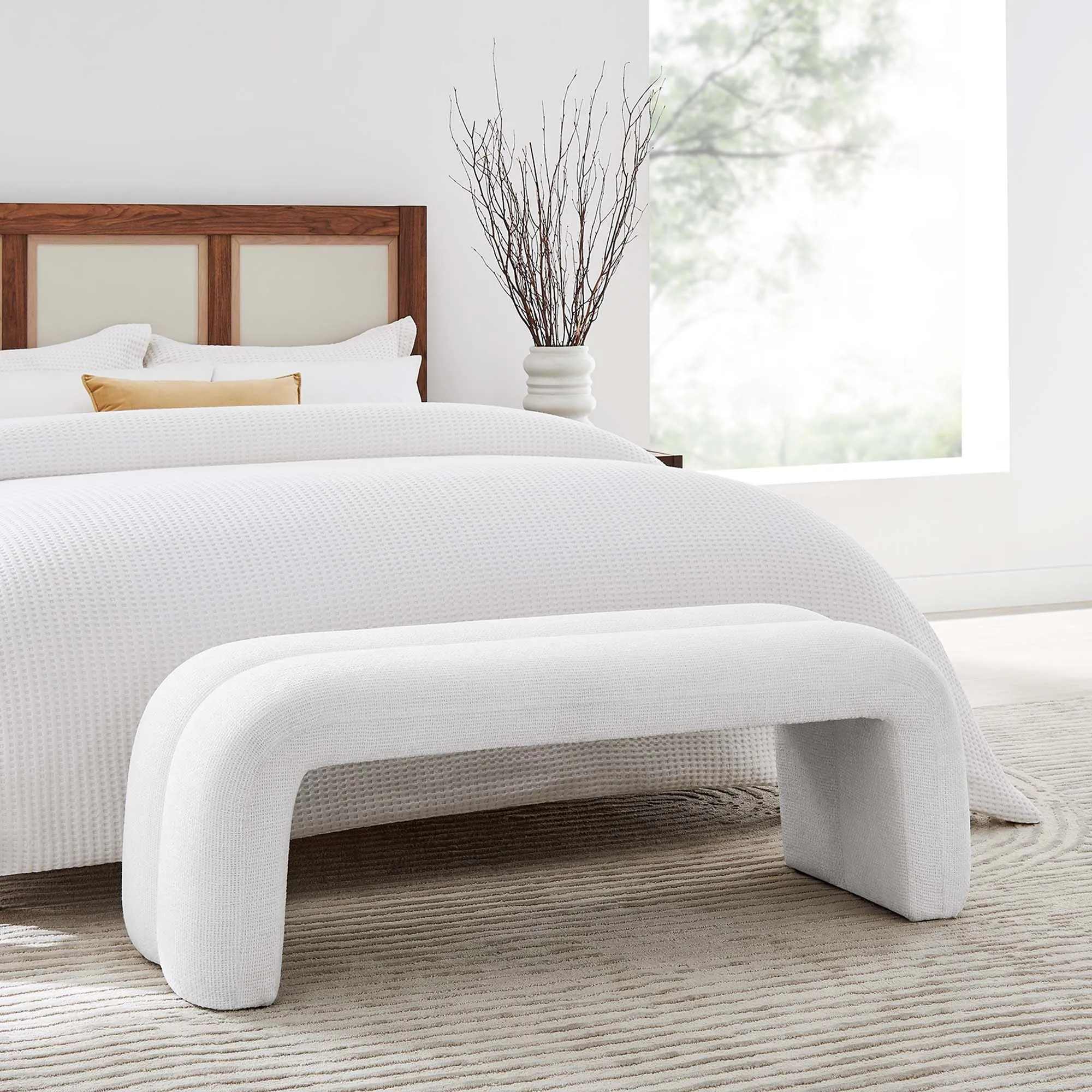 Dax 50.5" Chenille Upholstered Accent Bench by Modway