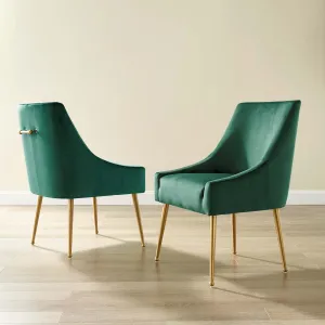 Discern Upholstered Performance Velvet Dining Chair Set of 2 by Modway