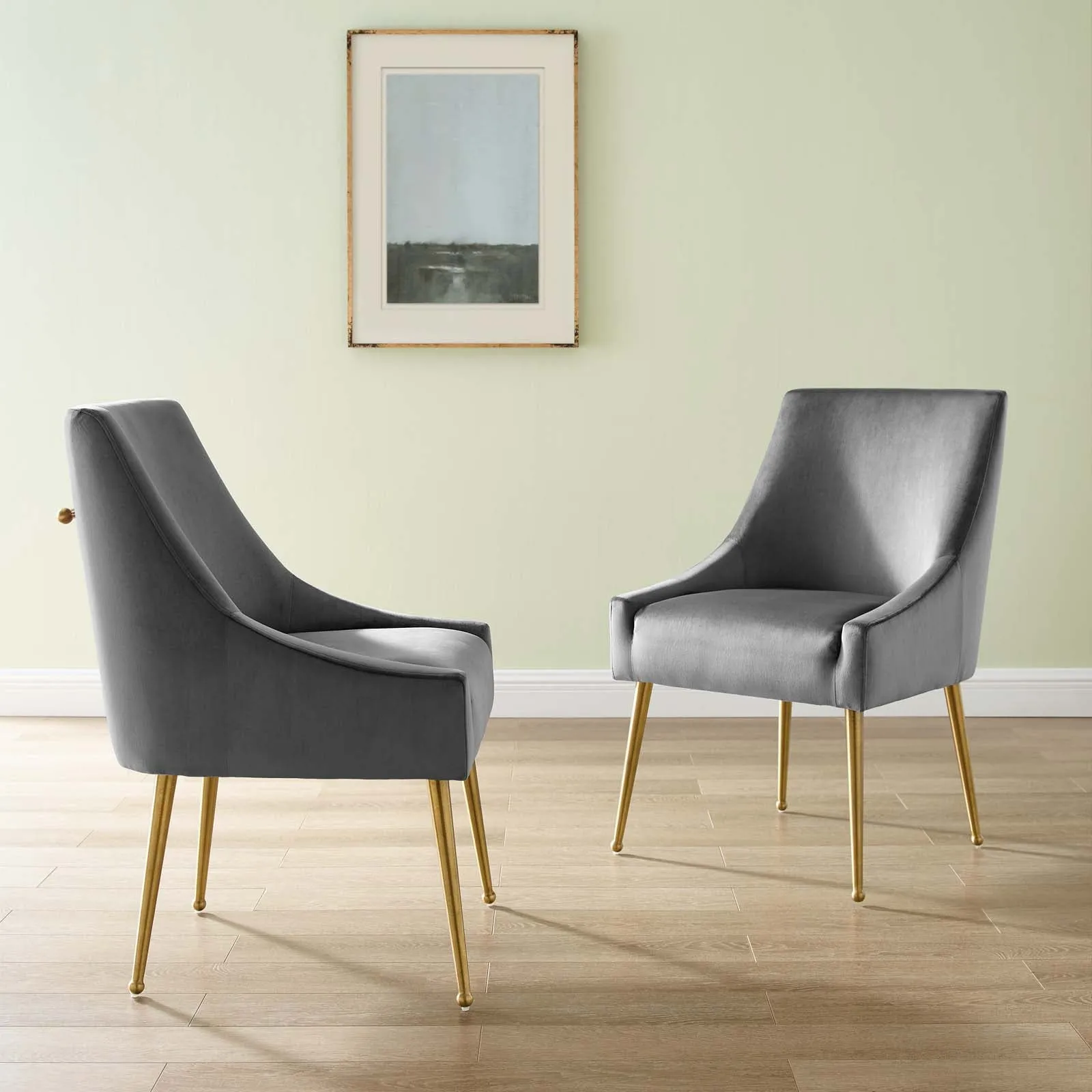 Discern Upholstered Performance Velvet Dining Chair Set of 2 by Modway