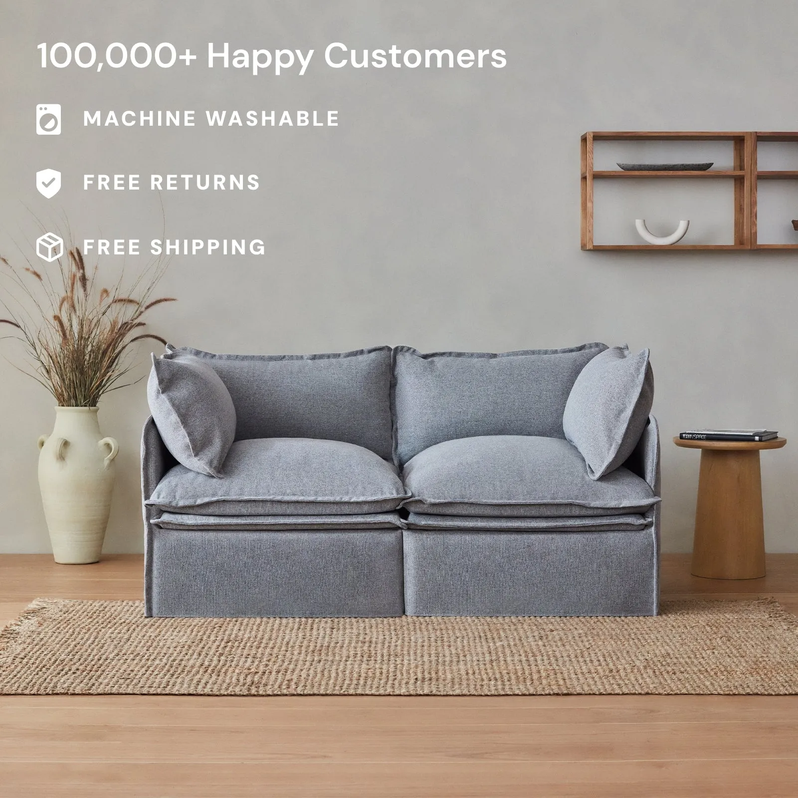 Elevate Comfort Layer Set for 4-Seater U-Sectional | Blended Weave in Oat