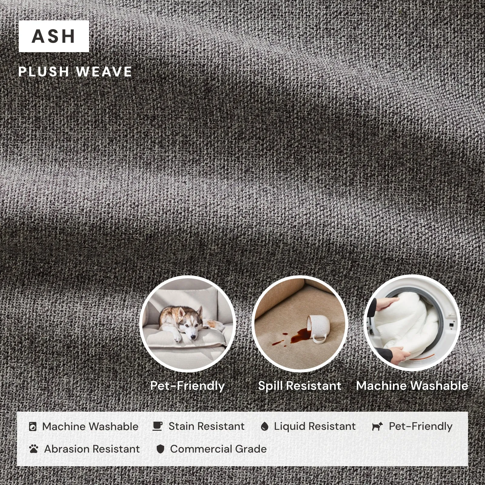 Elevate Comfort Layer Set for Chaise Armchair | Plush Weave in Ash