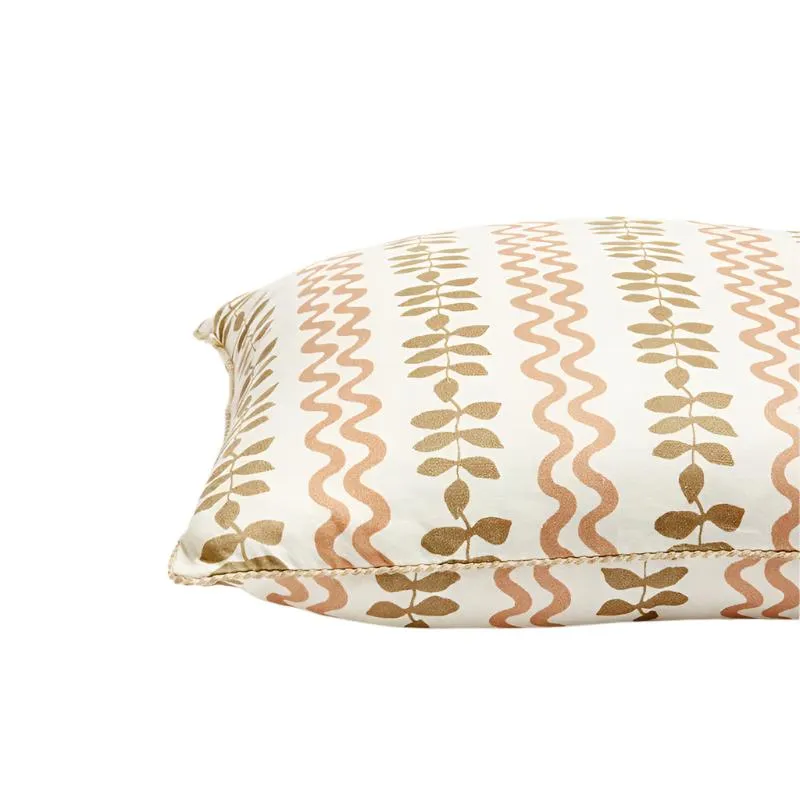 Ferns & Waves Cushion - Buff
