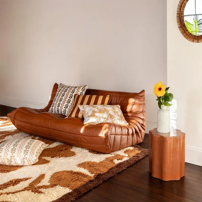 Ferns & Waves Cushion - Buff