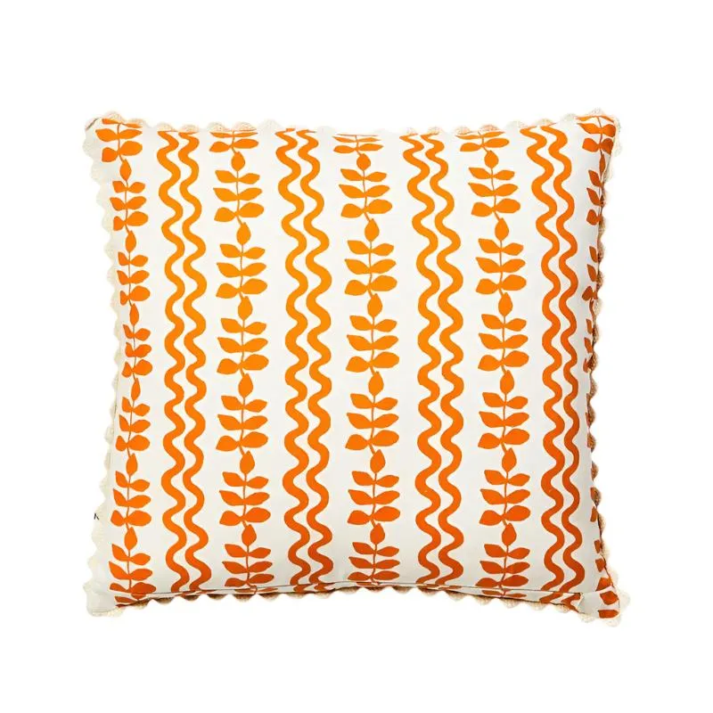 Ferns & Waves Cushion - Rust