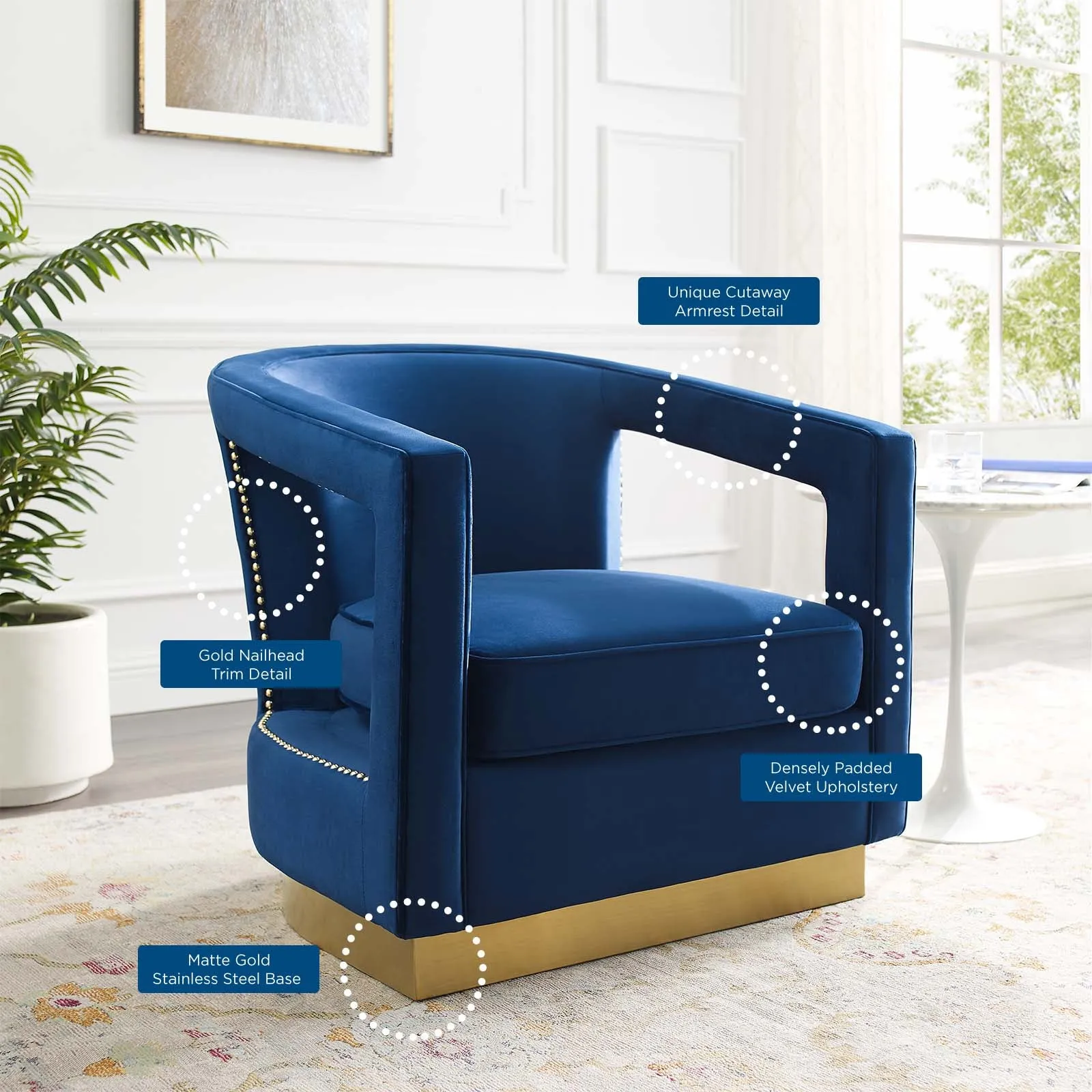 Frolick Performance Velvet Armchair by Modway