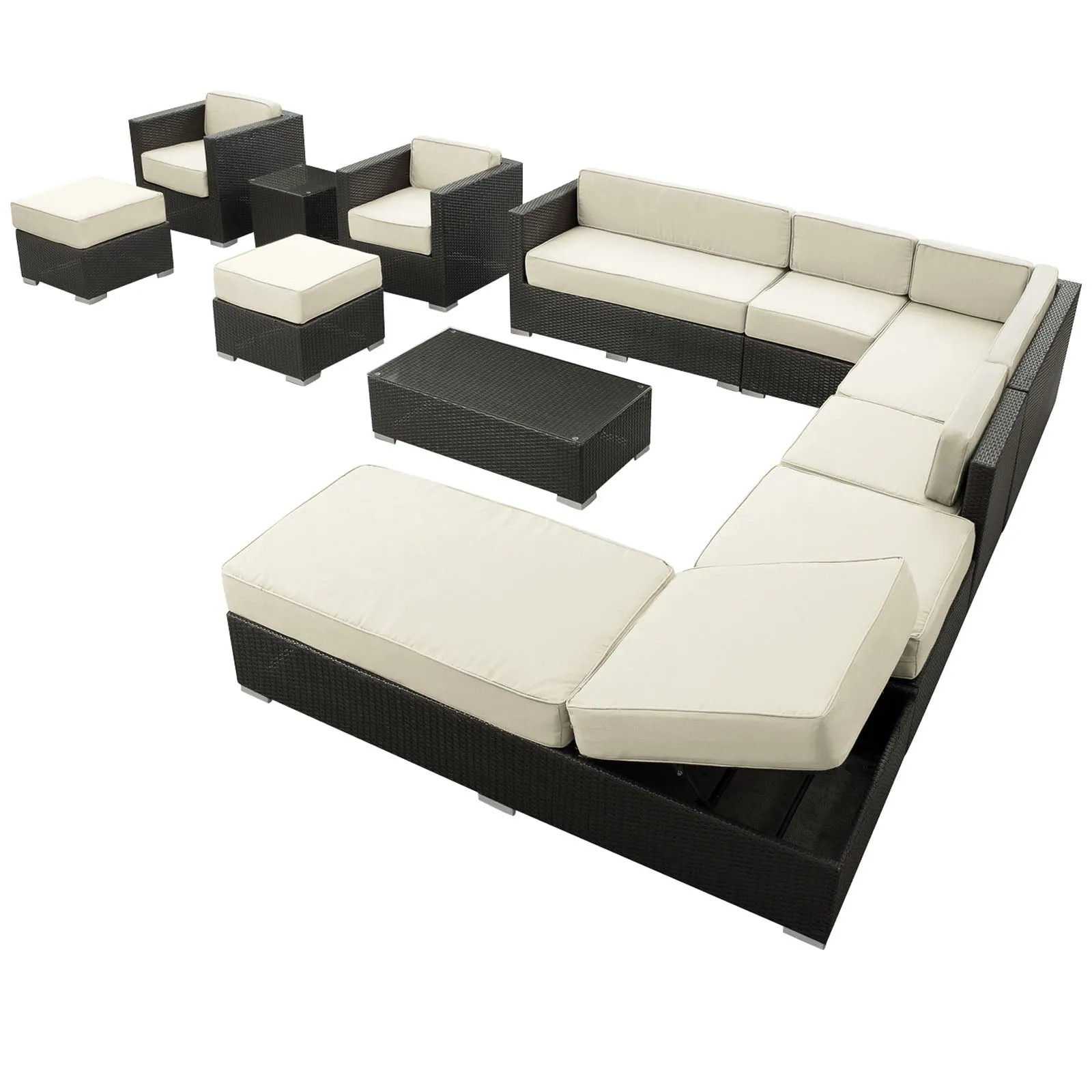 Fusion 12 Piece Outdoor Patio Sectional Set by Modway
