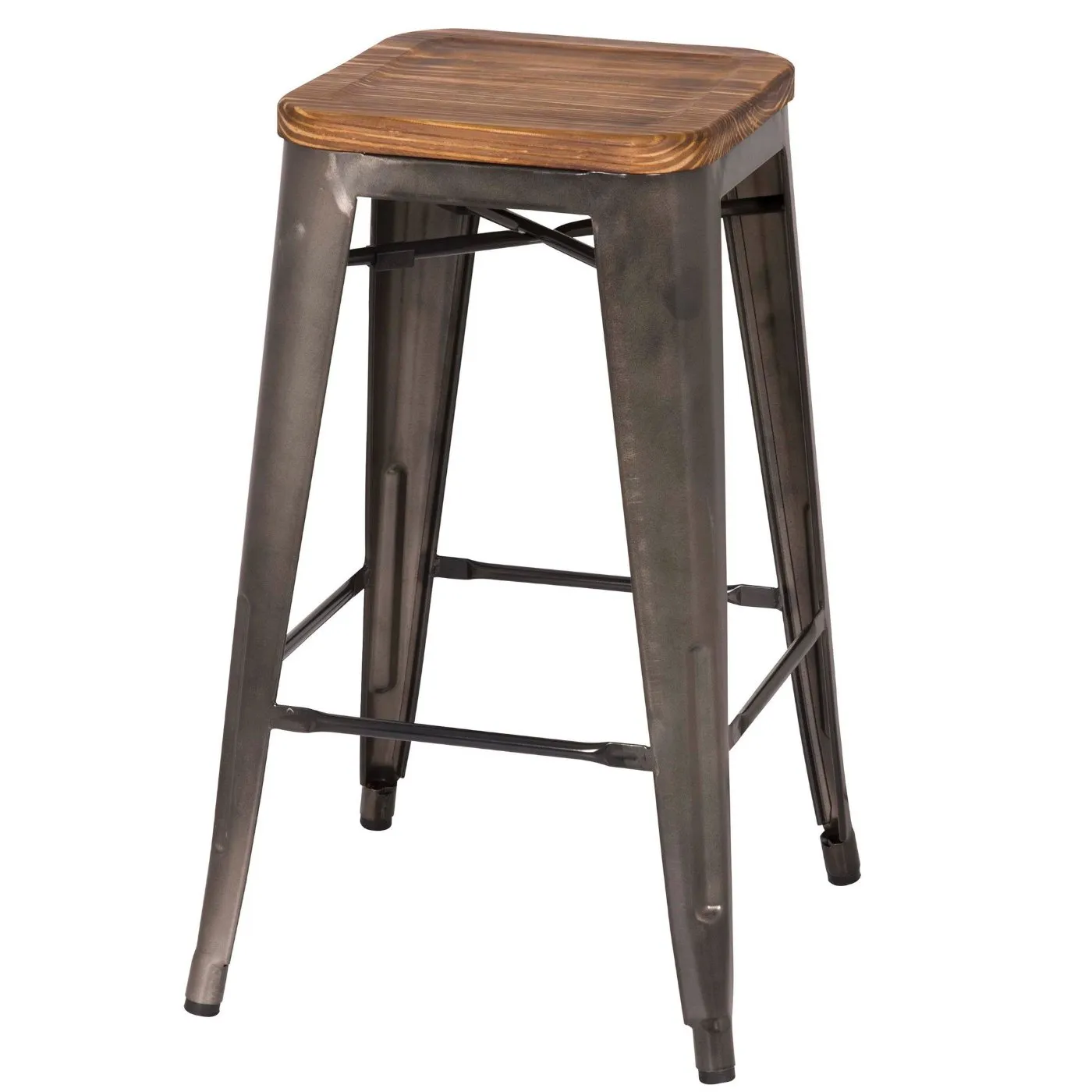 Grand Metal Counter Stool- Set of 4 GUNMETAL