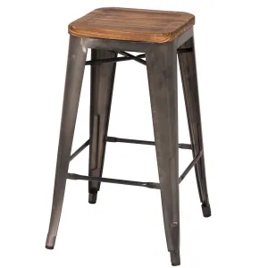 Grand Metal Counter Stool- Set of 4 GUNMETAL