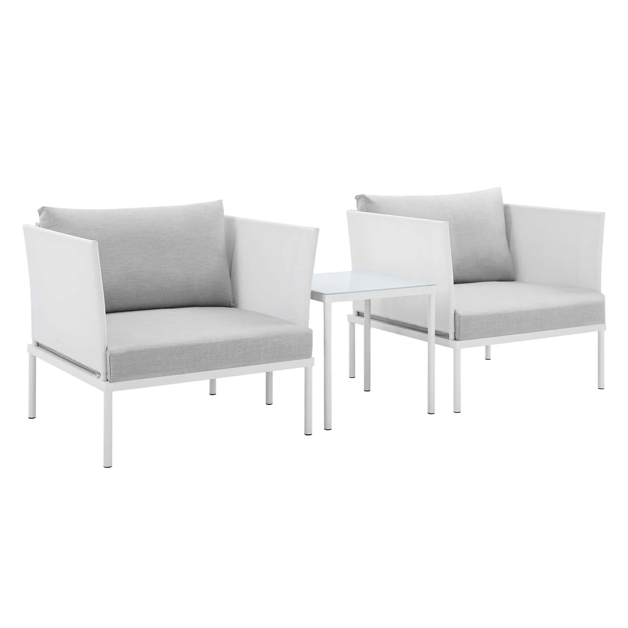 Harmony 3-Piece  Sunbrella® Outdoor Patio Aluminum Seating Set by Modway