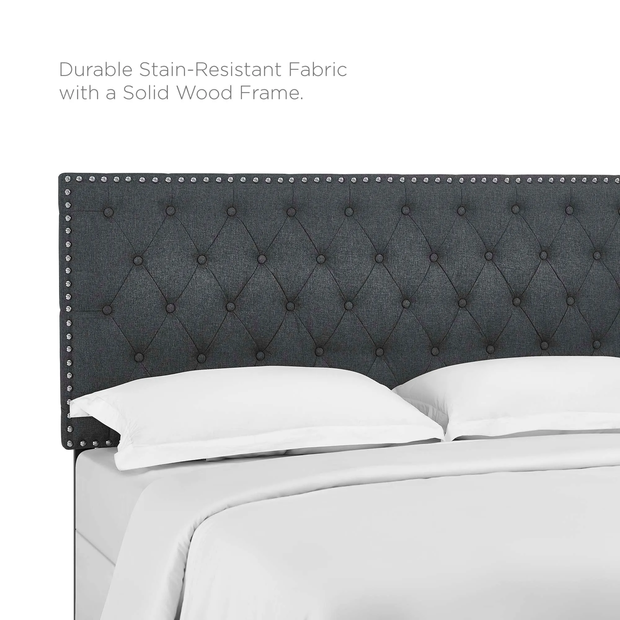 Helena Tufted Upholstered Linen Fabric Headboard by Modway