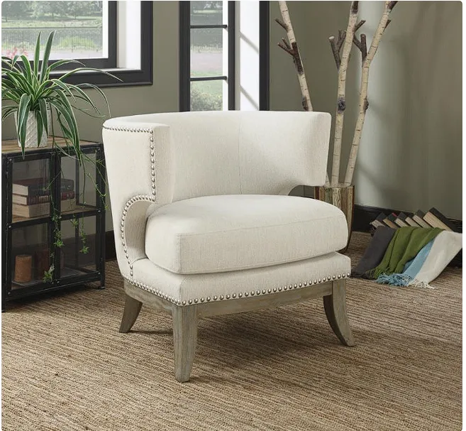 Jordan Dominic Barrel Back Accent Chair Grey and Weathered Grey