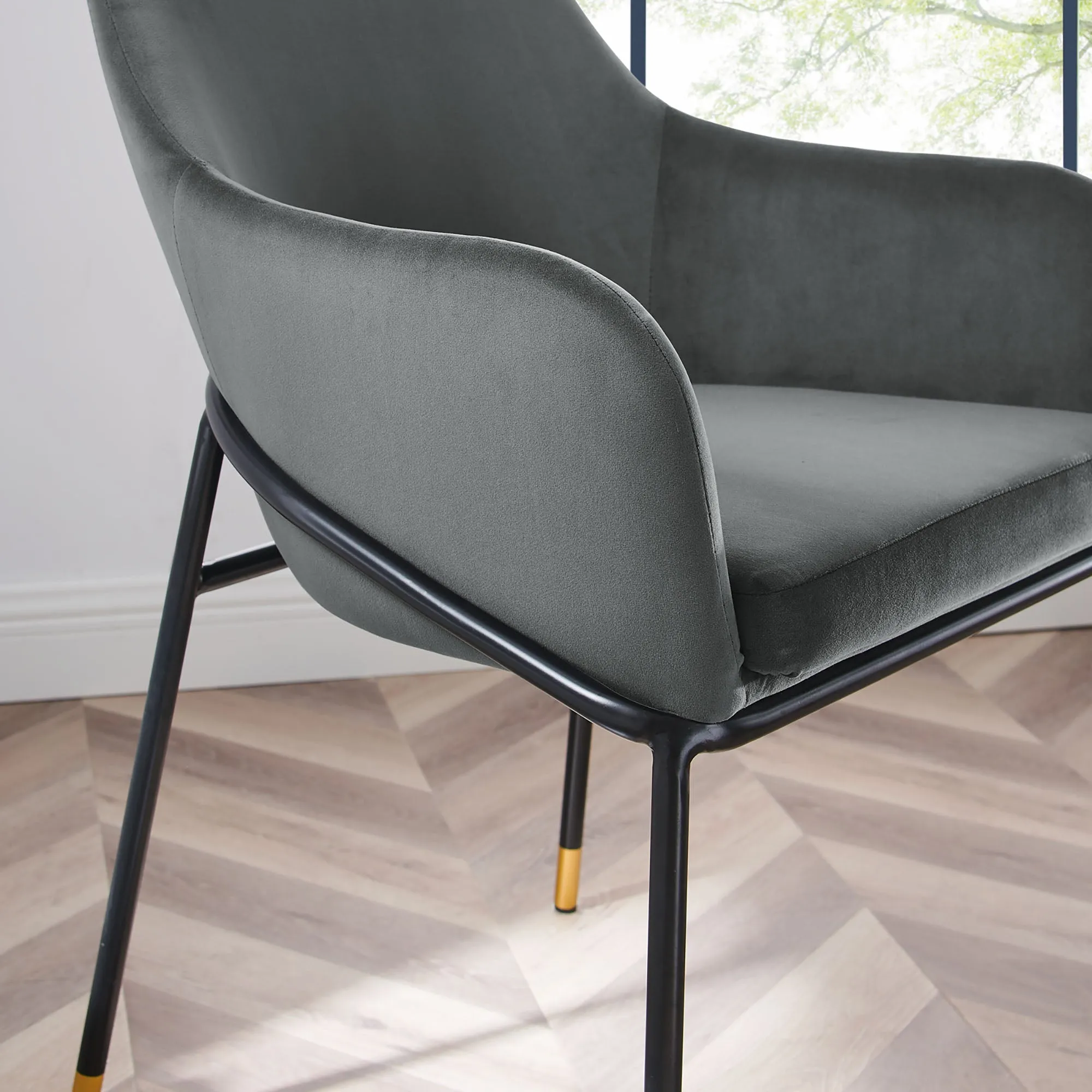 Jovi Performance Velvet Dining Armchair Set of 2 by Modway