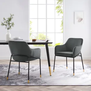 Jovi Performance Velvet Dining Armchair Set of 2 by Modway