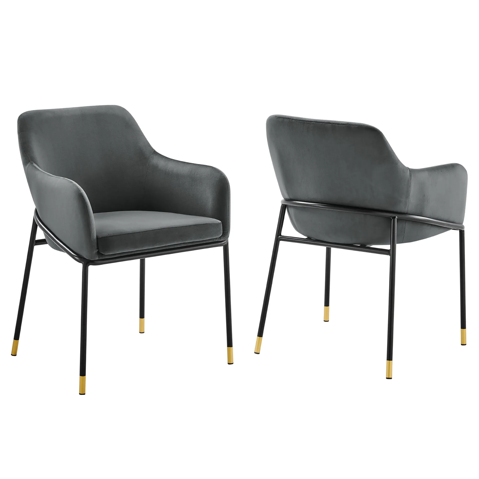 Jovi Performance Velvet Dining Armchair Set of 2 by Modway