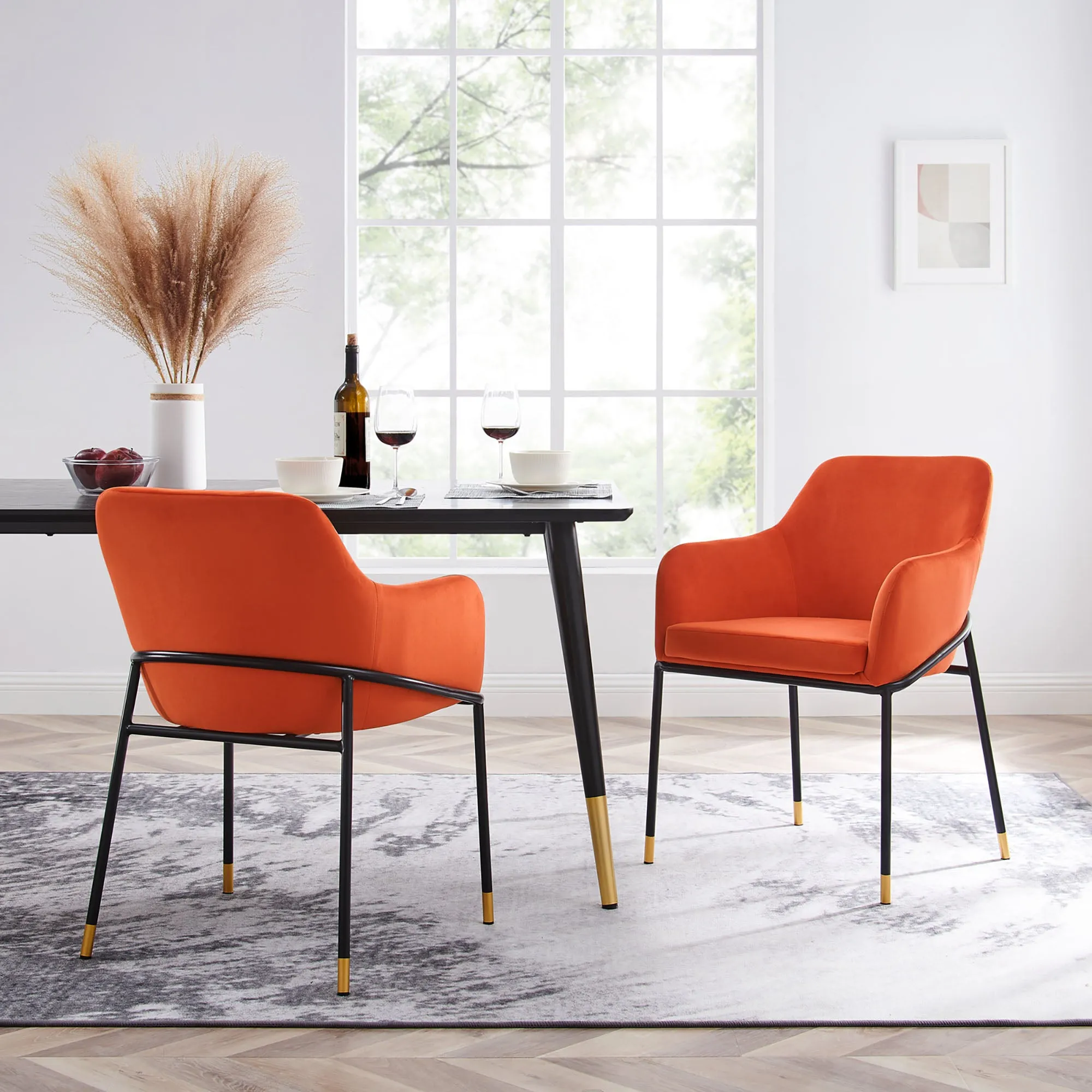Jovi Performance Velvet Dining Armchair Set of 2 by Modway