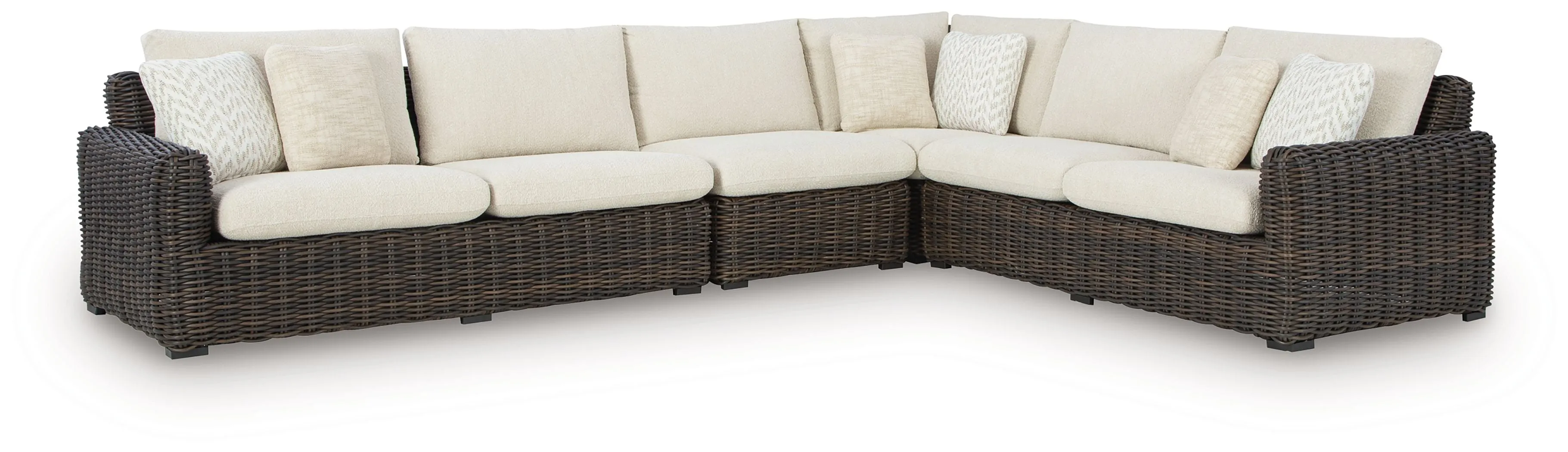 Kimora Beige / Dark Brown 4-Piece Outdoor Sectional