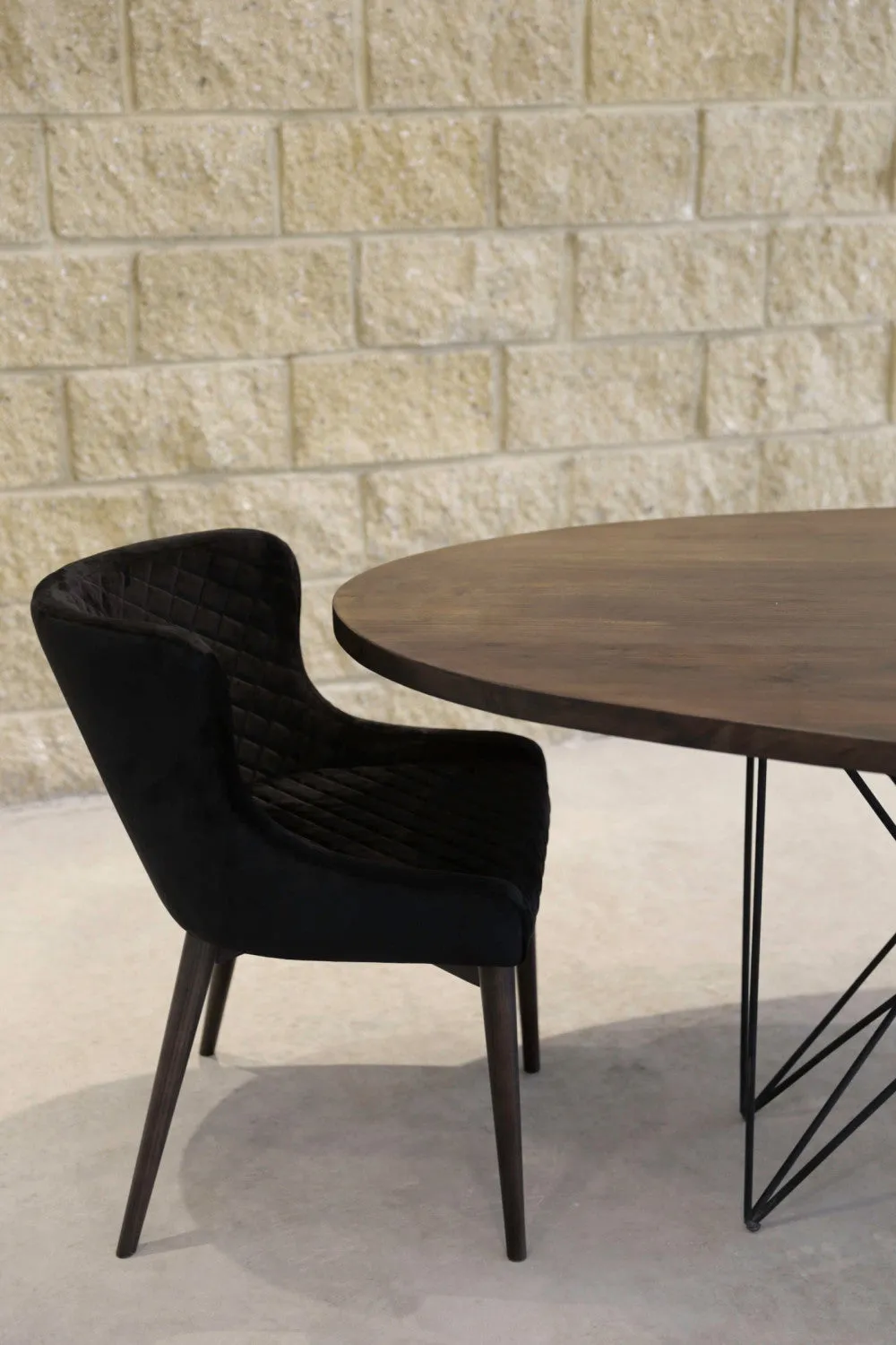 Lunvik Dining Chair - Black Velvet - Set of Two
