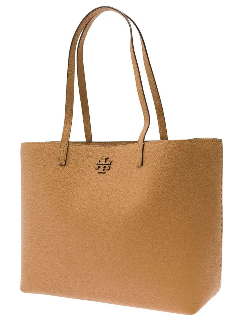 Mcgraw' Brown Tote Bag Wit Double T Detail