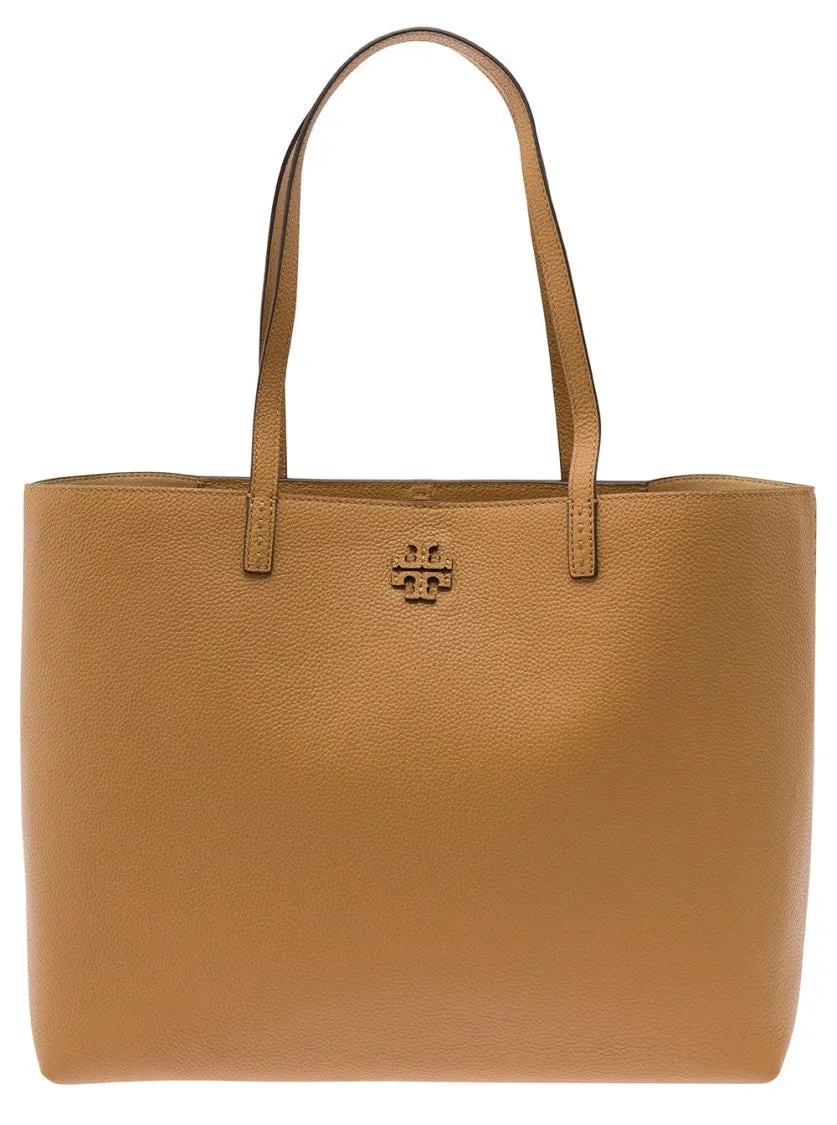 Mcgraw' Brown Tote Bag Wit Double T Detail