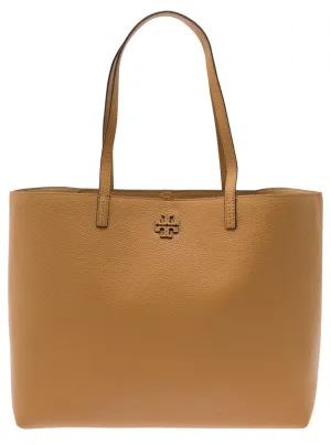 Mcgraw' Brown Tote Bag Wit Double T Detail