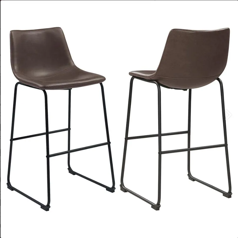 Michelle Armless Bar Stools Two-tone Brown and Black