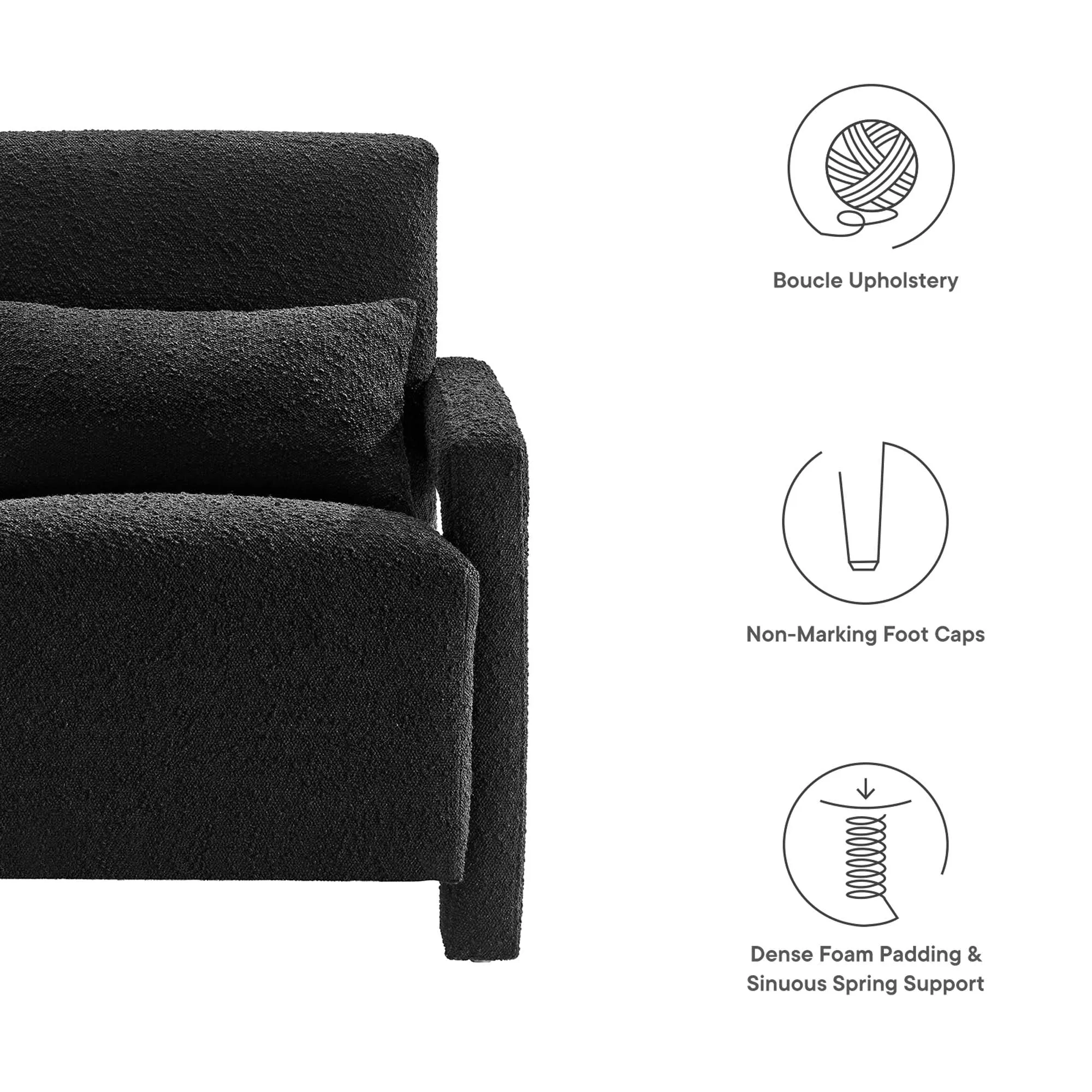 Mirage Boucle Upholstered Armchair by Modway