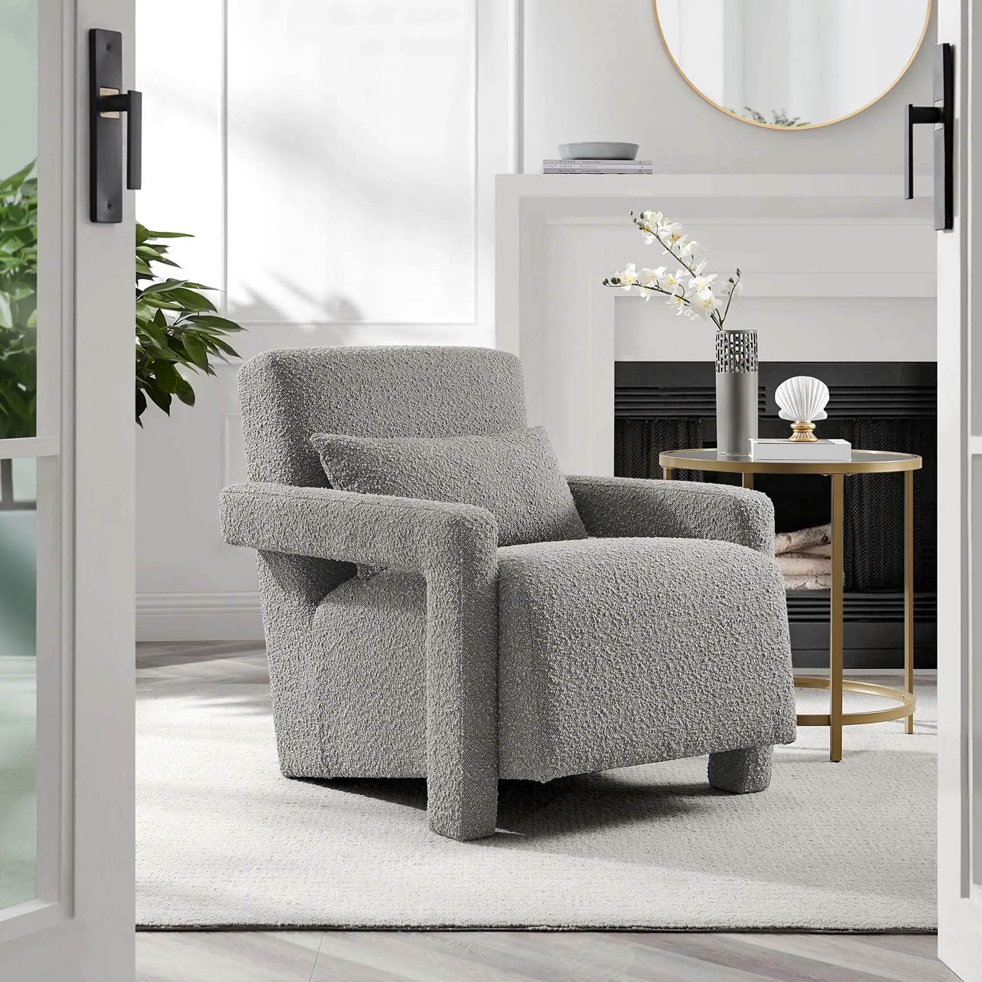 Mirage Boucle Upholstered Armchair by Modway