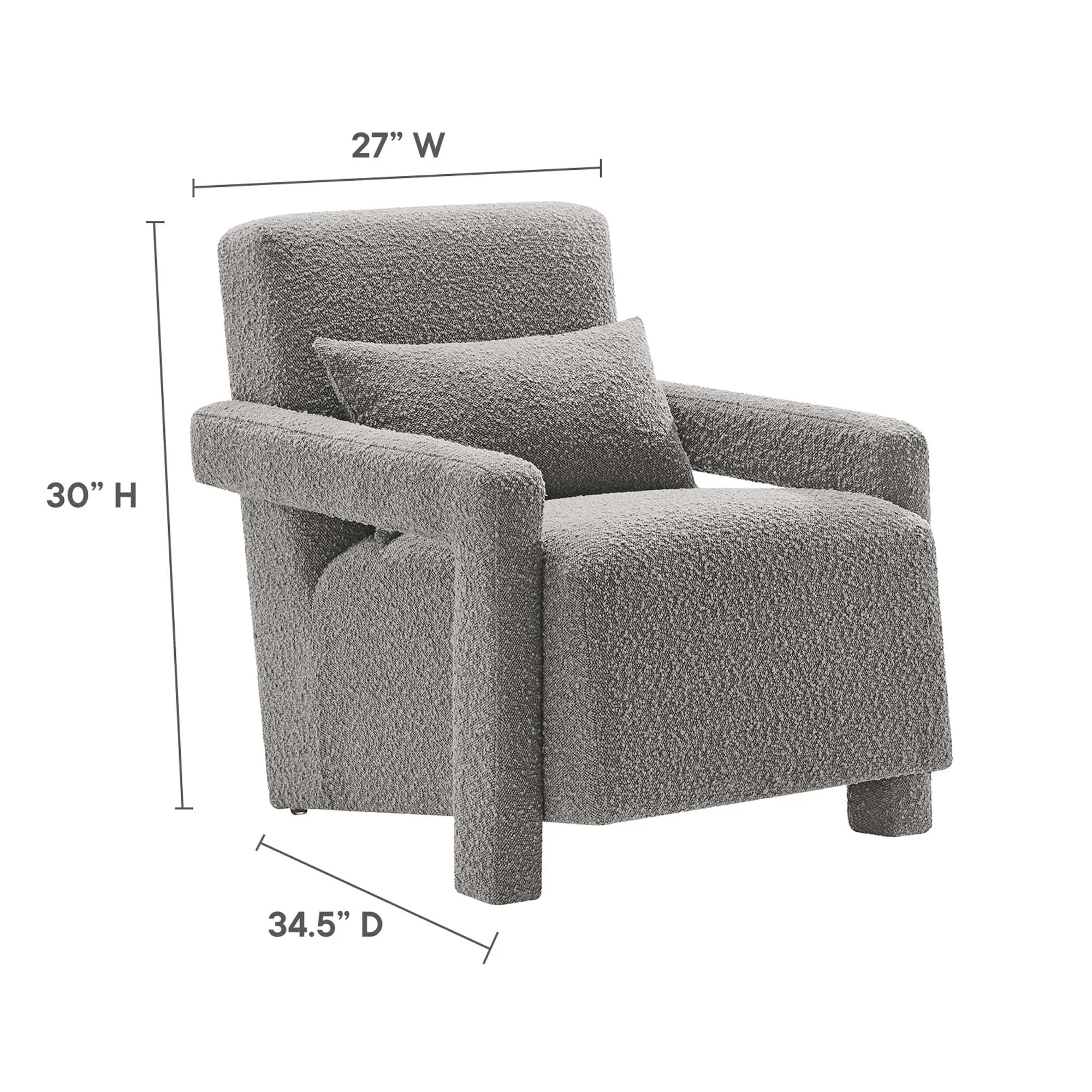 Mirage Boucle Upholstered Armchair by Modway