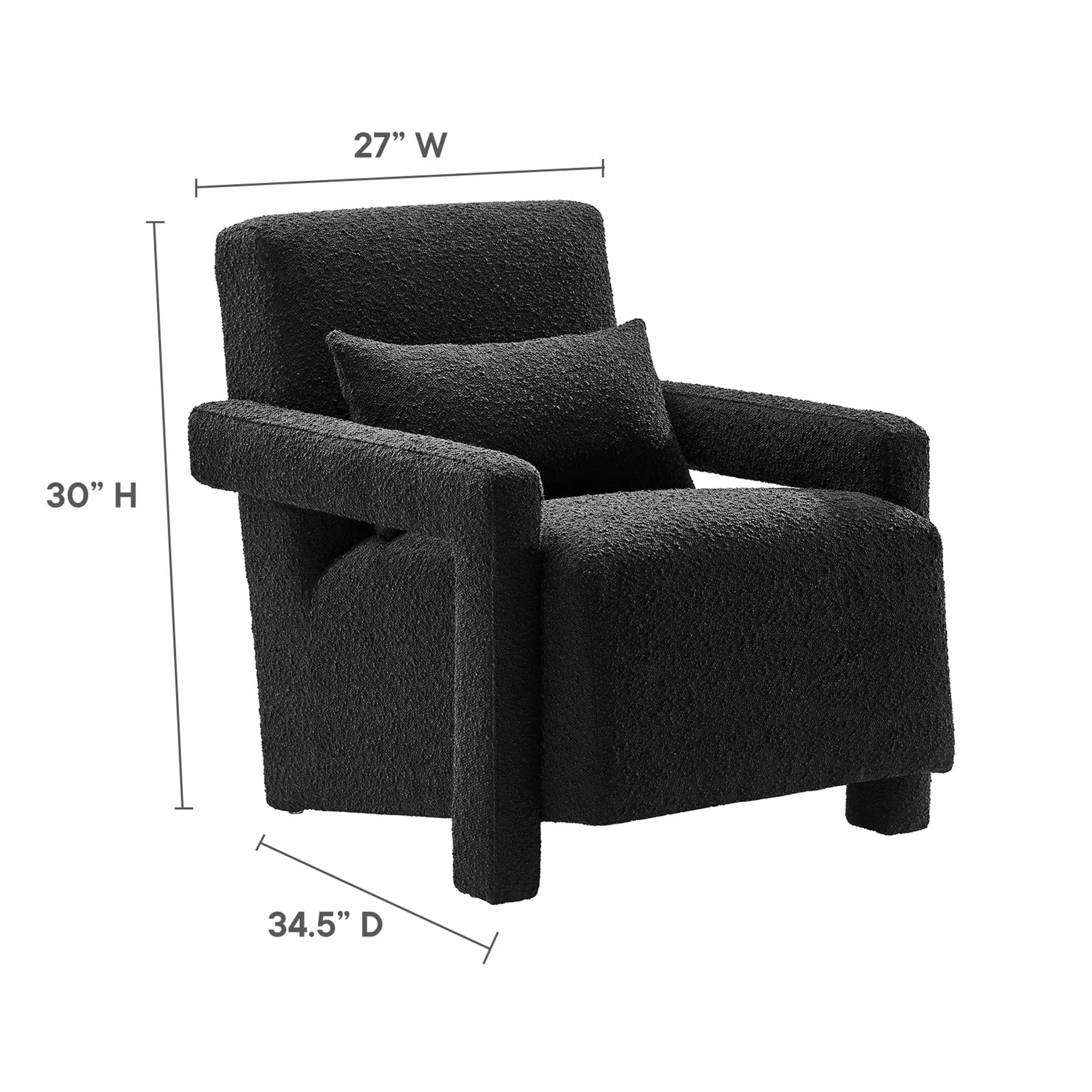 Mirage Boucle Upholstered Armchair by Modway