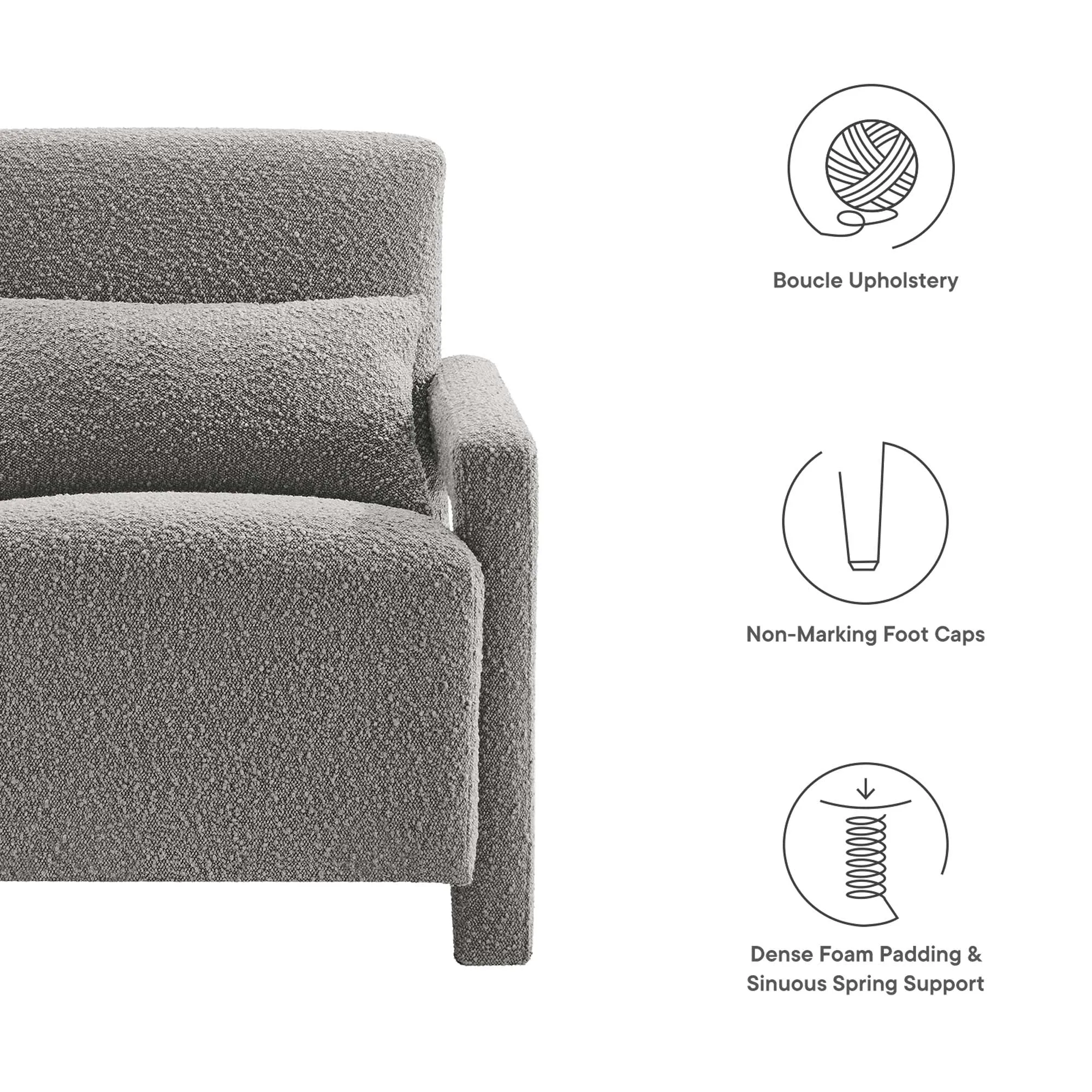 Mirage Boucle Upholstered Armchair by Modway