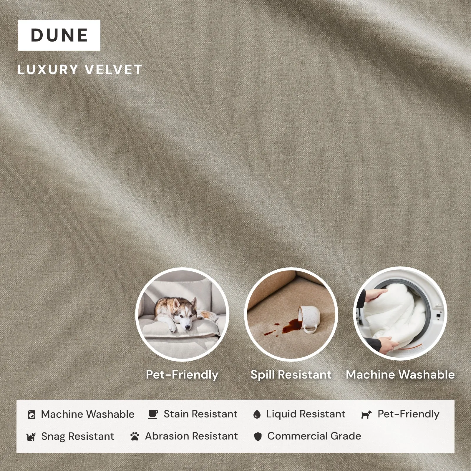 Modular Performance 3-Seater Sectional in Dune | Deluxe Blend