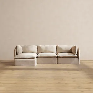 Modular Performance 3-Seater Sectional in Oat | Relaxed Blend