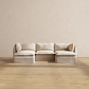 Modular Performance 3-Seater U-Sectional in Oat | Relaxed Blend