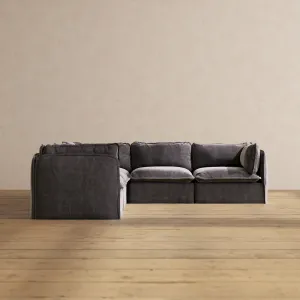 Modular Performance 5-Seater Corner Sectional in Cinder | Deluxe Blend