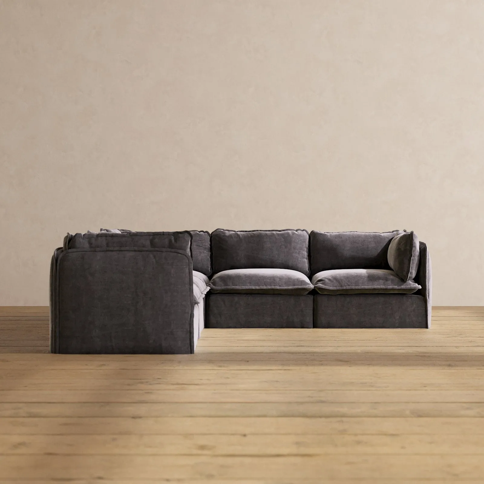 Modular Performance 5-Seater Corner Sectional in Cinder | Deluxe Blend