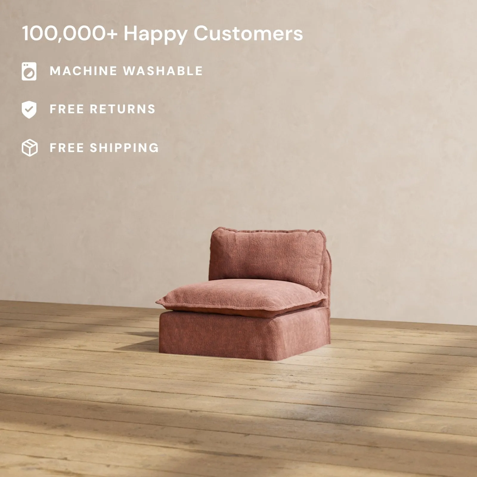 Modular Performance Armless Chair in Chestnut | Deluxe Blend