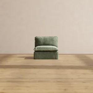 Modular Performance Armless Chair in Willow | Deluxe Blend