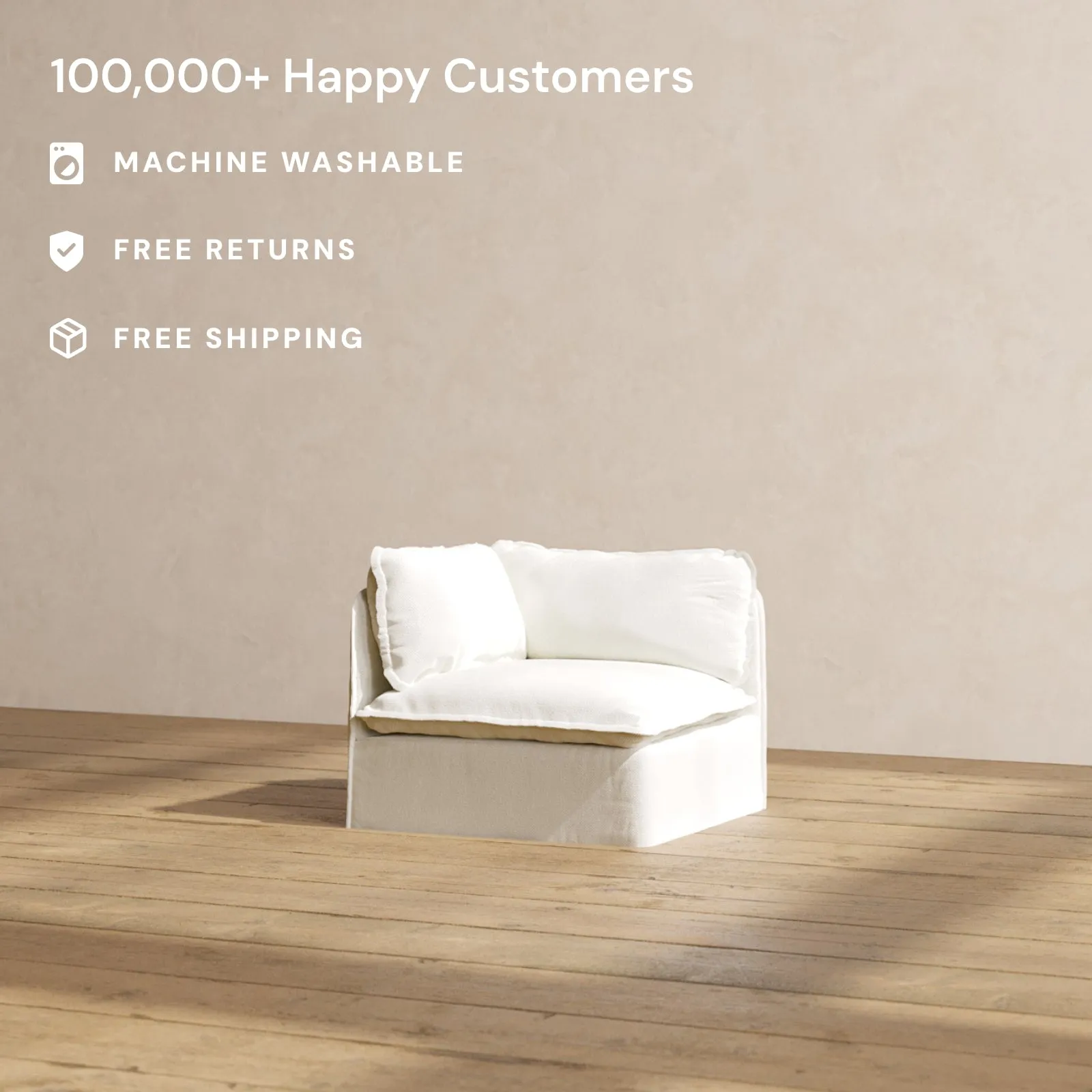 Modular Performance Corner Chair in Eggshell | Deluxe Blend