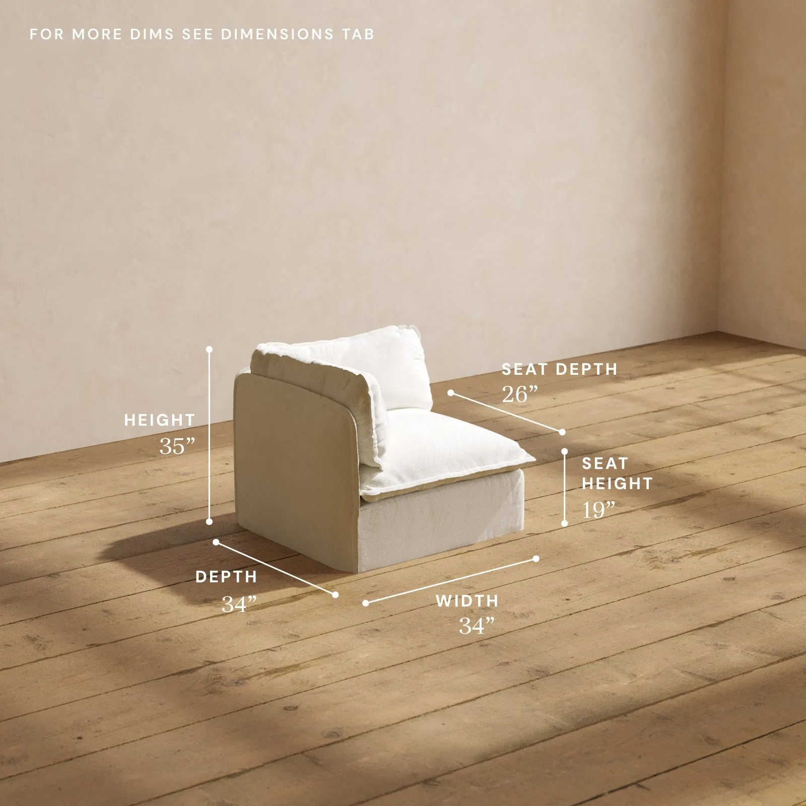 Modular Performance Corner Chair in Eggshell | Deluxe Blend