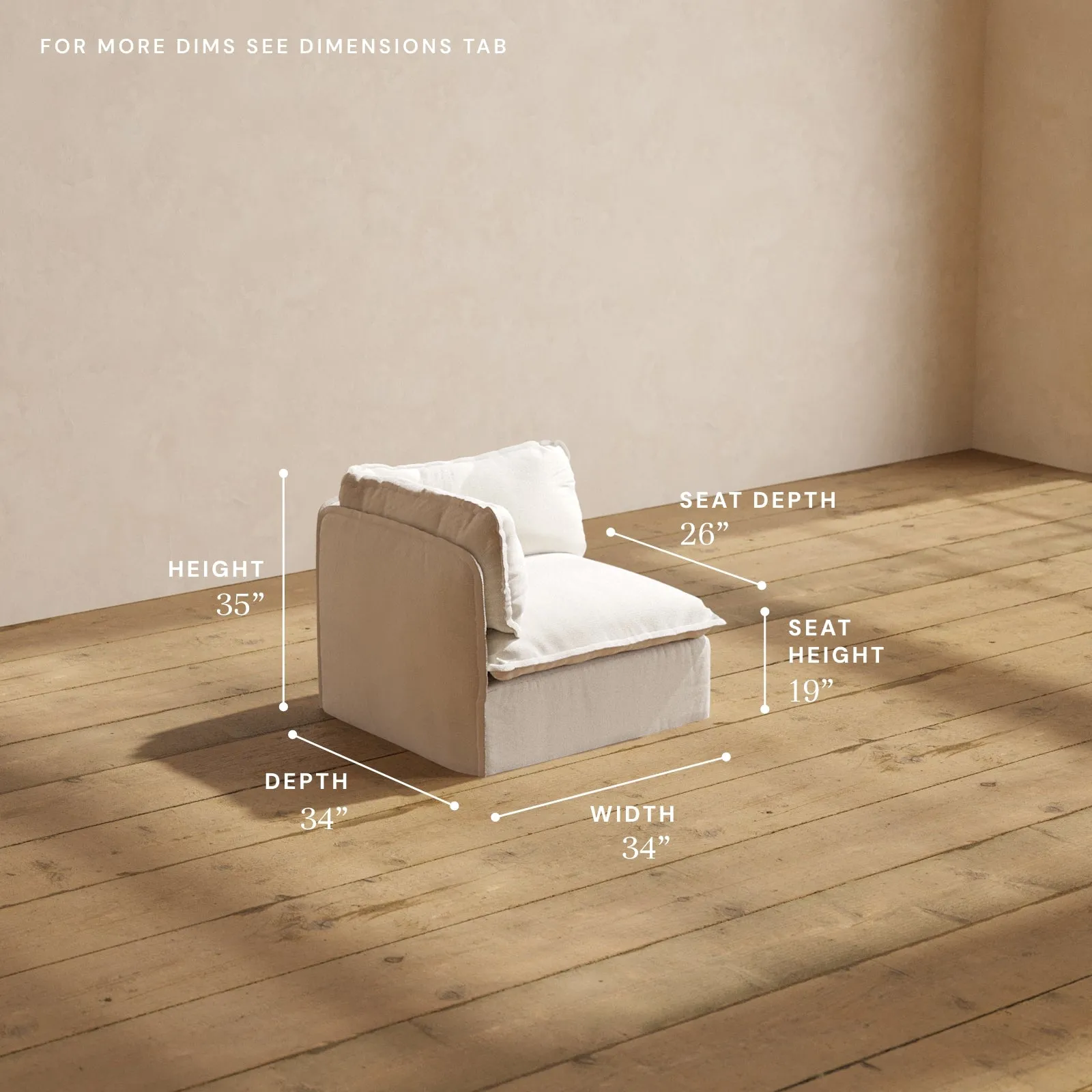 Modular Performance Corner Chair in Flour | Relaxed Blend