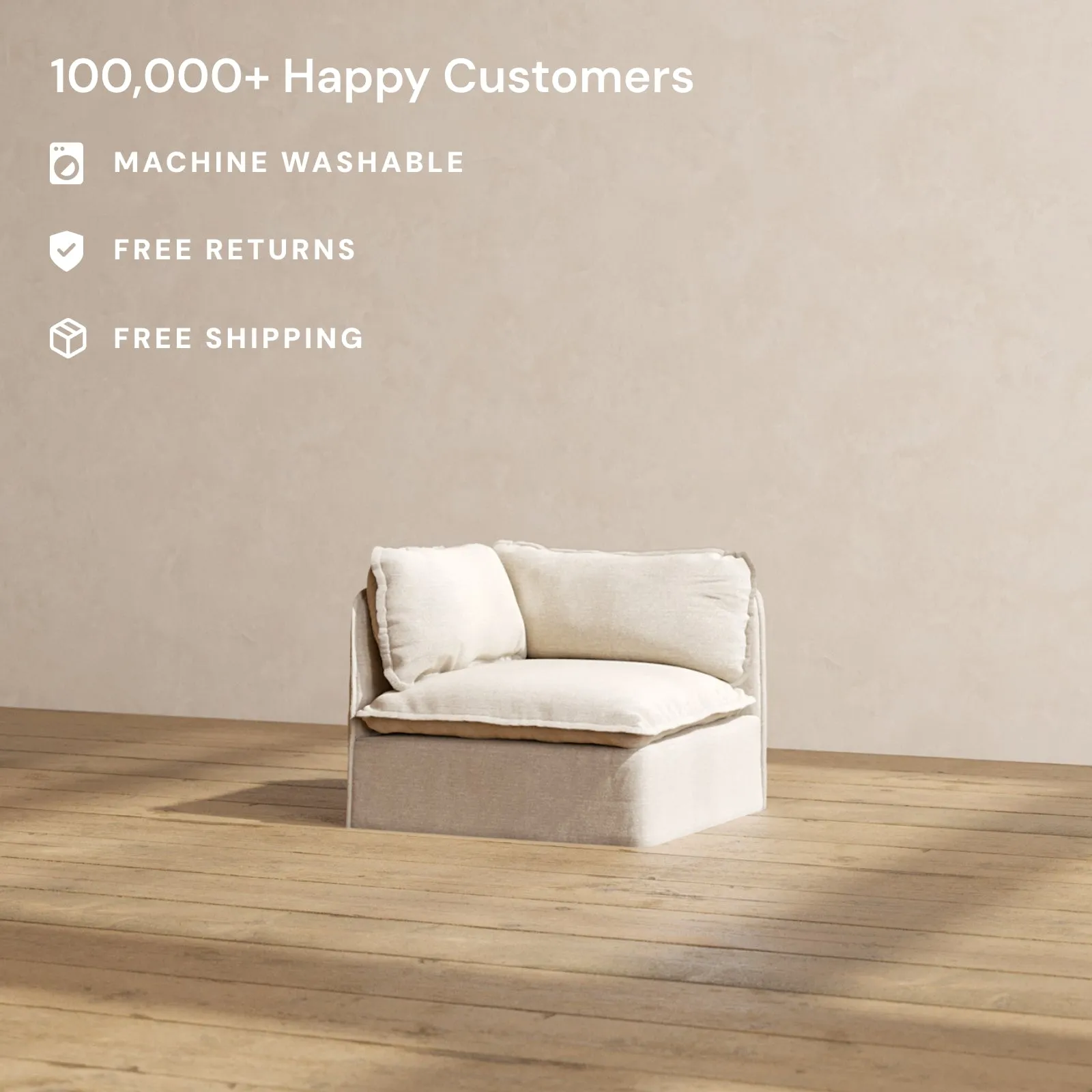 Modular Performance Corner Chair in Oat | Relaxed Blend