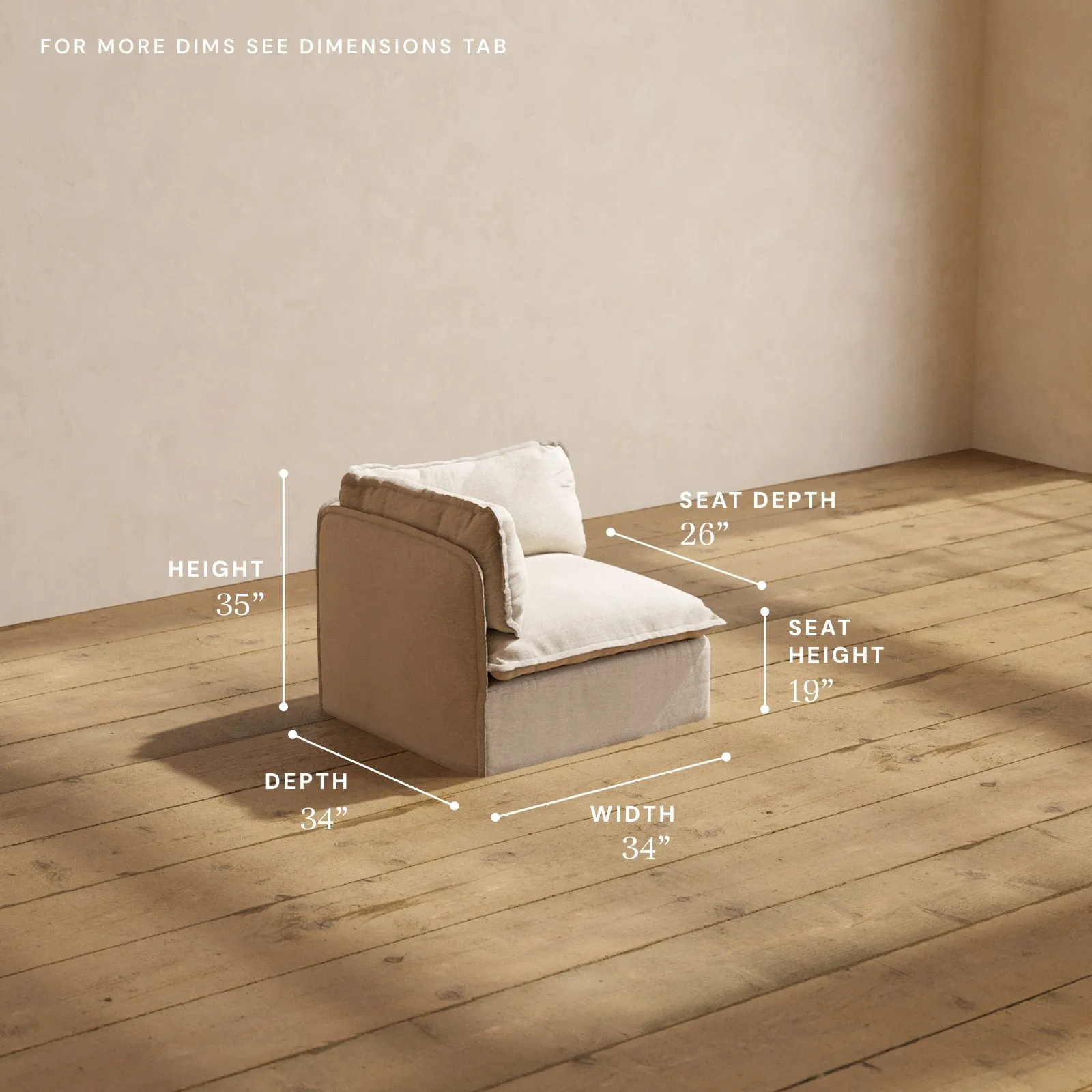 Modular Performance Corner Chair in Oat | Relaxed Blend