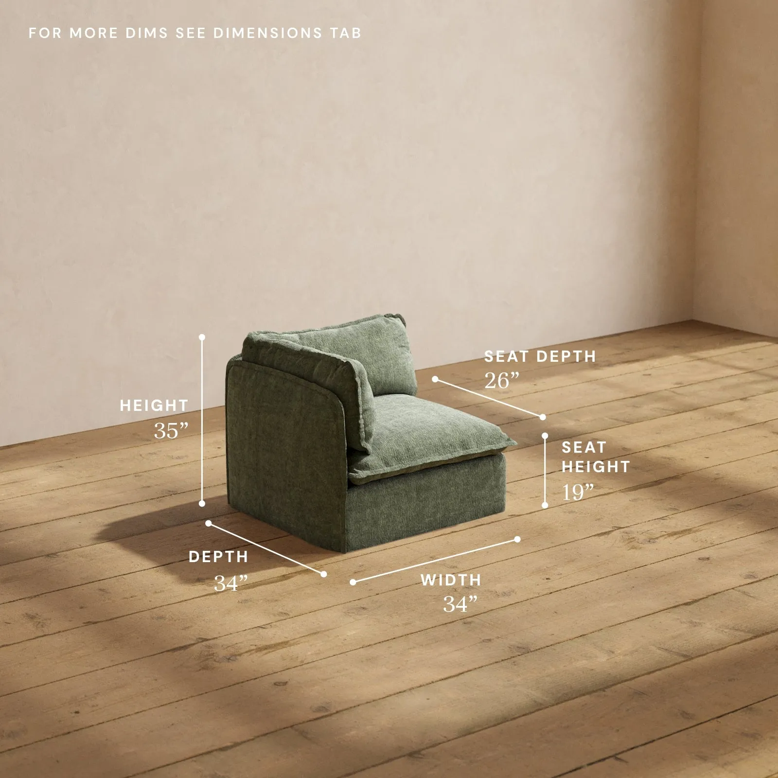 Modular Performance Corner Chair in Willow | Deluxe Blend