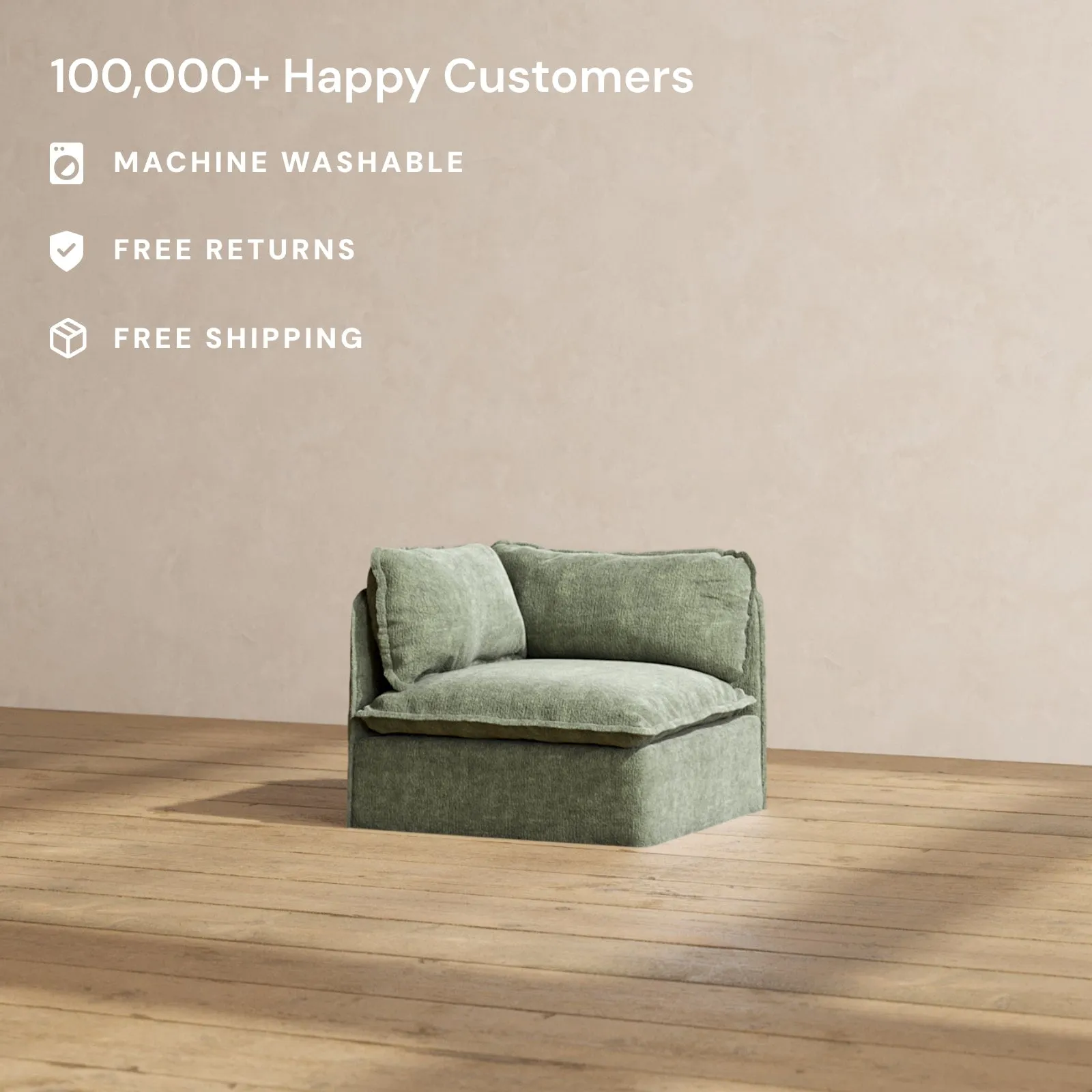 Modular Performance Corner Chair in Willow | Deluxe Blend