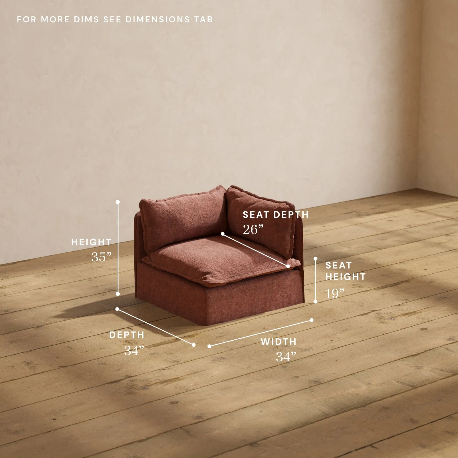 Modular Performance End Chair in Chestnut | Deluxe Blend