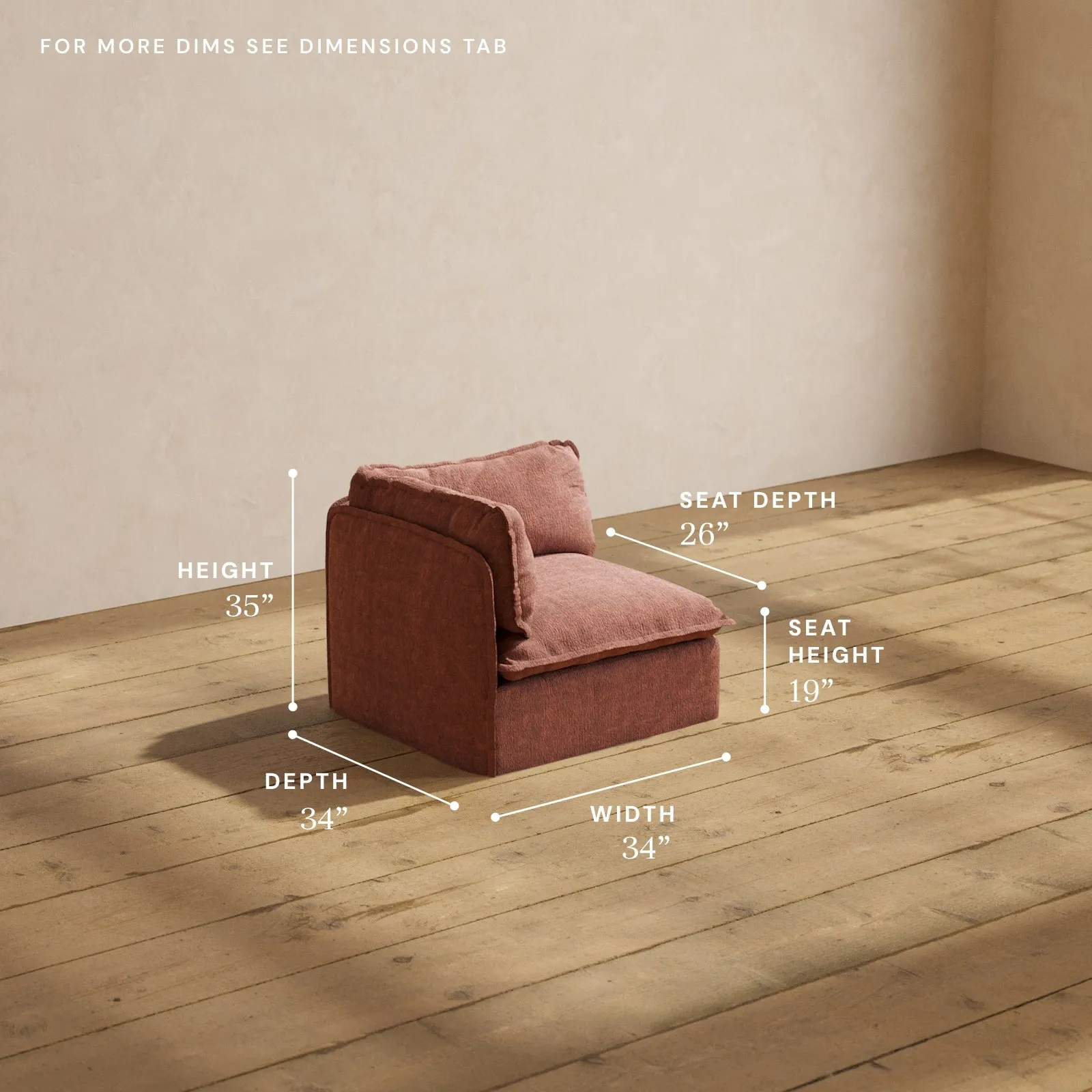 Modular Performance End Chair in Chestnut | Relaxed Blend