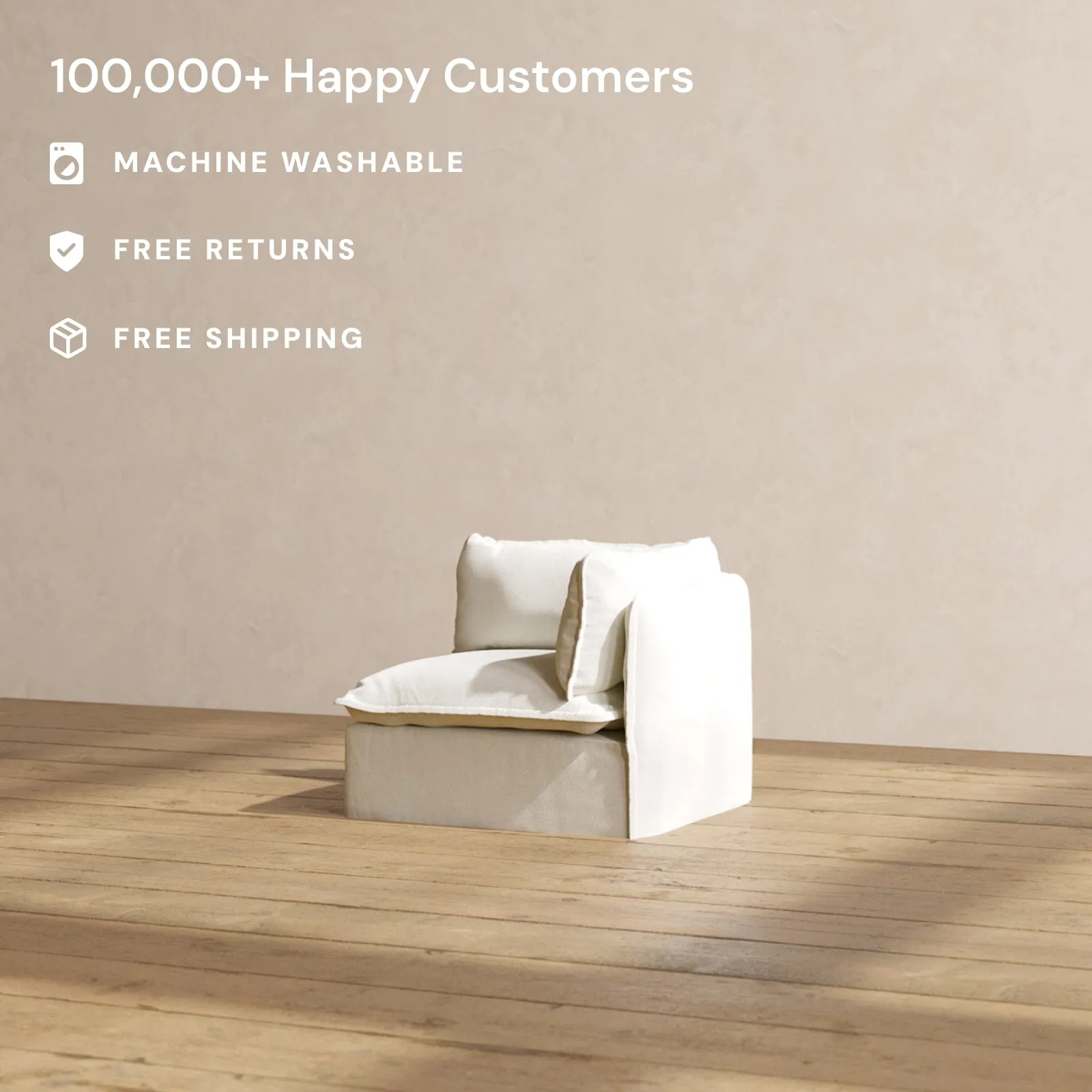 Modular Performance End Chair in Eggshell | Relaxed Blend